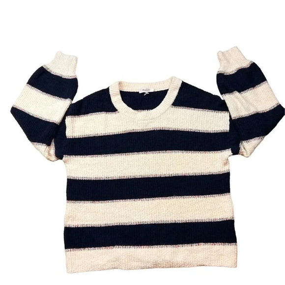 Madewell Striped Lakeville Pullover Sweater in Bone, Size S - Picture 5 of 14